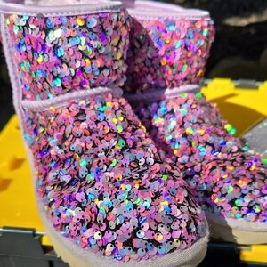 UGG Lavender Sequin Boots Size 7